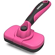 Photo 1 of Self Cleaning Slicker Brush for Dogs & Cats, Skin Friendly Grooming Cat Brush, Dog Brush for Shedding, Deshedding Brush, Hair Brush Puppy Brush for Haired Dogs, Pet Supplies Accessories, Pink
