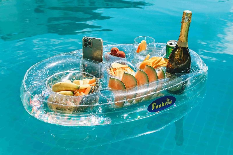 Photo 1 of Floating Drink Holder with 9 Holes Large Capacity Drink Float for Pools & Hot Tub (Glitter)