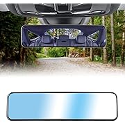 Photo 1 of LivTee Anti Glare Rear View Mirror 11.2''(285mm), Wide Angle Panoramic Convex Curve Rearview Mirror Clip on Original Mirror to Eliminate Blind Spot and Antiglare for Cars SUV Trucks
