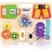 Photo 1 of Joyreal Wooden Montessori Busy Board for Toddlers, 11 Fine Sensory Activity Motor Skills Educational Toys, Travel Toys for Kids & Toddlers
