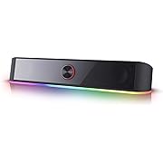 Photo 1 of Redragon GS560 RGB Desktop Soundbar, 2.0 Channel Computer Speaker with Dynamic Lighting Bar Audio-Light Sync/Display, Touch-Control Backlit with Volume Knob, USB Powered w/ 3.5mm Cable
