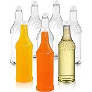 Photo 1 of 8 Pack 33 oz Plastic Soda Bottles with Caps, 1L Reusable Empty Clear PET Juice Container, Disposable Wine Bottles with White Lid for Drinking Homemade Beverage Water Liquor Beer Smoothies

