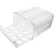 Photo 1 of Egg Storage Box Plastic Trays for Food Clear Plastic Tray Plastic Container Egg Case Plastic Egg Tray Packaging Fridge Egg Crisper Egg Bin Double Layer White Refrigerator re-usable

