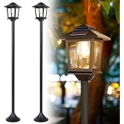 Photo 1 of  Aluminum Solar Lamp Post Light, Outdoor 2 Pack Solar Floor Lamp,Waterproof Solar Powered Lamp Post for Garden, Pathway, Yard, Front/Back Door, Warm White Solar Post Light, Outdoor Decor