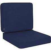 Photo 1 of Favoyard Outdoor Deep Seat Cushion Set, 19 x 19 Inch Rainproof & 3-Year Fade Resistant Patio Furniture Cushions, Removable Seat Bottom & Back Cushion covers with Ties for Chair, Sofa, Couch, Blue
