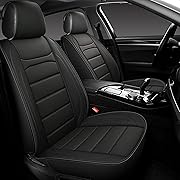 Photo 1 of Sanwom Leather Car Seat Covers 2 PCS Front, Universal Automotive Vehicle Seat Covers, Waterproof Vehicle Seat Covers for Most Sedan SUV Pick-up Truck, Black
