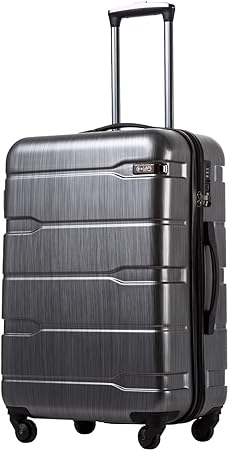 Photo 1 of Coolife Luggage Expandable(only 28") Suitcase PC+ABS Spinner Built-In TSA lock 20in 24in 28in Carry on (Charcoal., M(24in).)