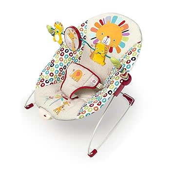 Photo 1 of Bright Starts Portable Baby Bouncer Soothing Vibrations Infant Seat with Removable-Toy-Bar, 0-6 Months 6-20 lbs (Playful Pinwheels)
