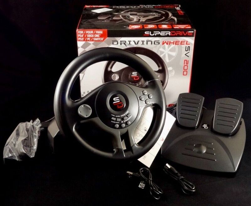 Photo 1 of Superdrive SV200 Driving Wheel with Paddle Shifters and Pedals, NEW in BOX
