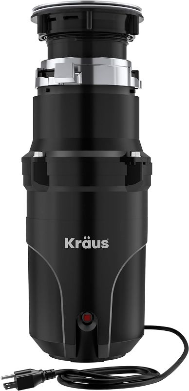 Photo 1 of Kraus KWD110-50MBL WasteGuard Continuous Feed Garbage Disposal with Ultra-Quiet Motor for Kitchen Sinks with Power Cord and Flange Included, 1/2 HP,...
