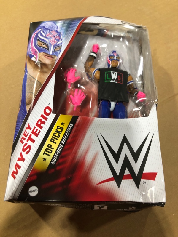 Photo 1 of Mattel WWE Top Picks Elite Action Figure & Accessories Set, Rey Mysterio 6-inch Collectible with Swappable Hands, Ring Gear & 25 Articulation Points?