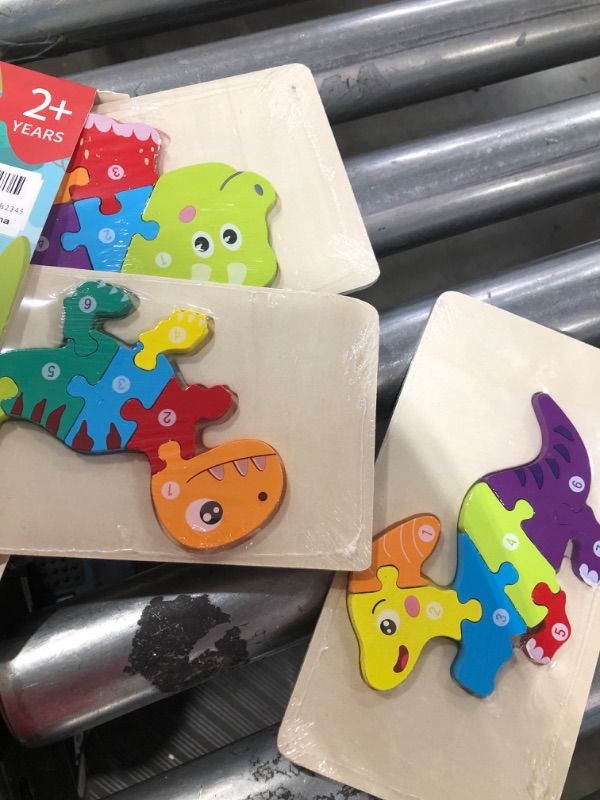 Photo 2 of Wooden Dinosaur Puzzles for Toddlers 2-4, 3-Pack Montessori Toys for 3 Year Old, Montessori Toys for 3 Year Old, Toddler Learning Toys for Ages 2-4, Ideal Gifts for Boys and Girls 2 3 4 5