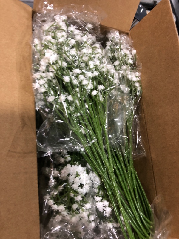 Photo 2 of  Artificial Babys Breath Gypsophila Greenery Sprays, Real Touch White Fake Flowers for Wedding Bouquets Centerpieces Floral Arrangements and Decorations