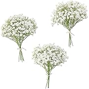 Photo 1 of  Artificial Babys Breath Gypsophila Greenery Sprays, Real Touch White Fake Flowers for Wedding Bouquets Centerpieces Floral Arrangements and Decorations