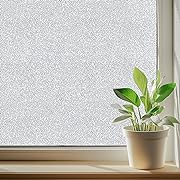 Photo 2 of  Window Privacy Film, Sparkling Frosted Glass Window Film, UV Blocking Non-Adhesive Static Cling Window Clings, No Glue Removable Window Coverings for Home