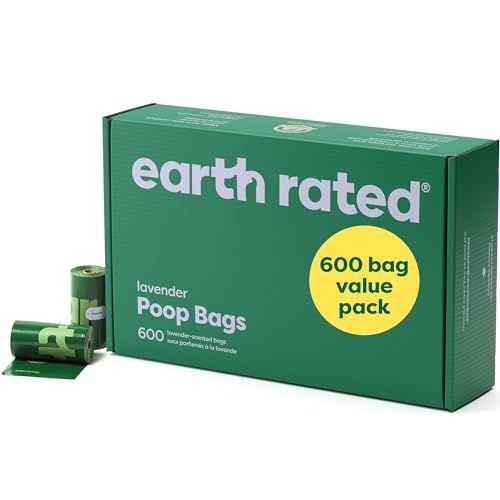 Photo 1 of Earth Rated Dog Poop Bags Value Pack, Leak-Proof and Extra-Thick Pet Waste Bags for Big and Small Dogs, Refill Rolls, Lavender Scented, 600 Count
