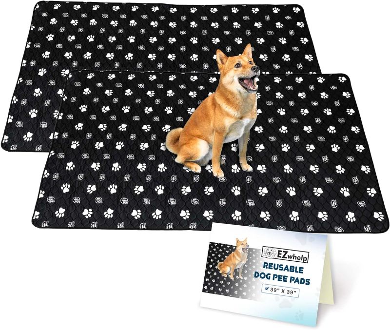 Photo 1 of EZwhelp Reusable Dog Pee Pads, Washable Waterproof Mats for Dog Potty Training or Whelping Pads, 39x39 Inch, 2 Pack
