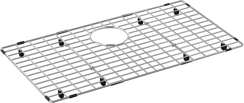 Photo 1 of SANNO Sink Protectors and Sink Bottom Grid for Kitchen,Sink Grate Sink Grids Kitchen Sink Rack with Rear Drain Hole,Stainless Steel,27.6"W×14.6"D

