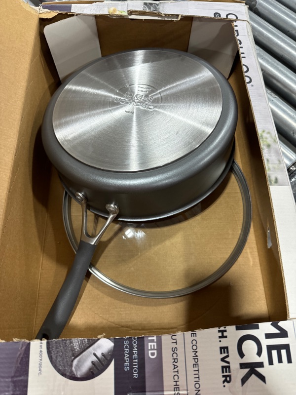 Photo 2 of Circulon A1 Series with ScratchDefense Technology Nonstick Induction Sauté Pan with Helper Handle and Lid, 5 Quart, Graphite Saute (5 Quart)