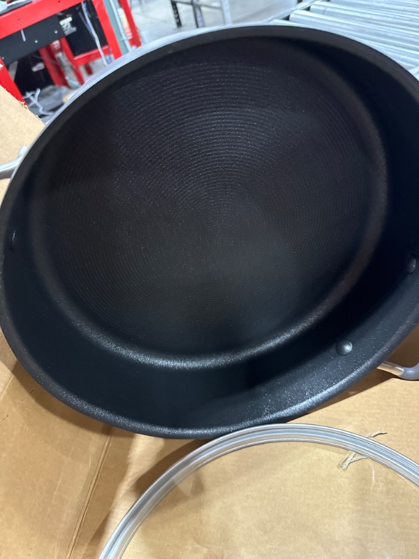 Photo 1 of Circulon A1 Series with ScratchDefense Technology Nonstick Induction Sauté Pan with Helper Handle and Lid, 5 Quart, Graphite Saute (5 Quart)