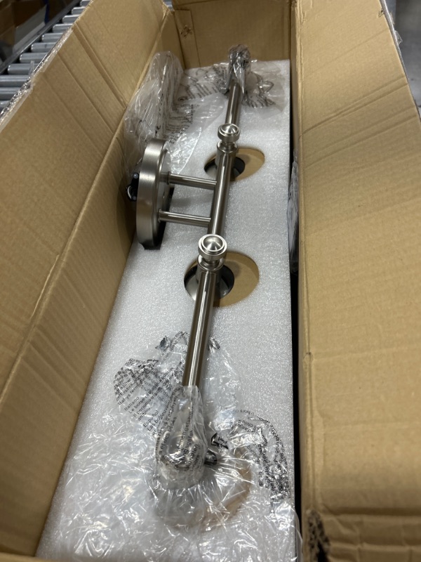 Photo 1 of Bathroom Vanity Light Fixtures, Traditional Brushed Nickel 4 Lights Wall Sconce Lighting with Opal Glass Shade, Porch Wall Mount Light Fixture for Bathroom, Mirror Cabinets Hallway Stairs Brushed Nickel 4-Light