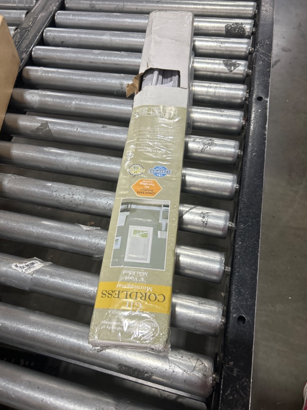 Photo 1 of Cordless Light Filtering 27 Inch Width Mini Blinds by Achim - 48 Inch & 64 Inch Lengths, 1 Inch Pearl White Slat Size 27 x 48 in Pearl White+ Pearl White