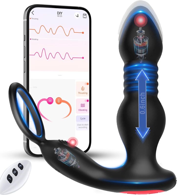 Photo 1 of BEISAR Prostate Massager Anal Vibrator Thrusting Vibrating 7 Modes with Cock Ring Anal Plug Anal Sex Toys P Spot Massager Male Sex Toys for Men Women and...
