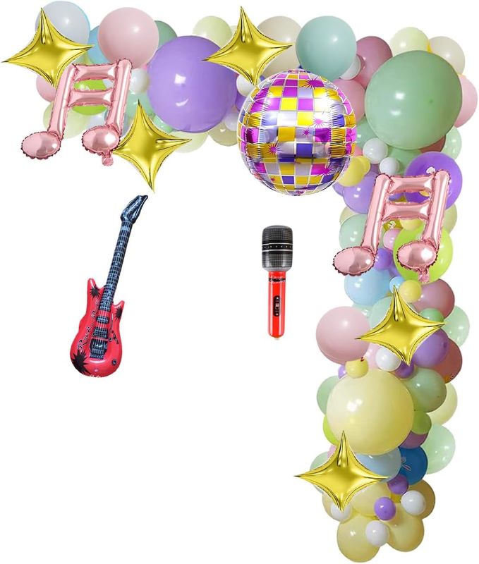 Photo 1 of Popular Sing Party Balloon Arch Garland Macaron Foil Balloon Disco Party, Popular Sing Party Decor for Sing Fans Party Supplies…
