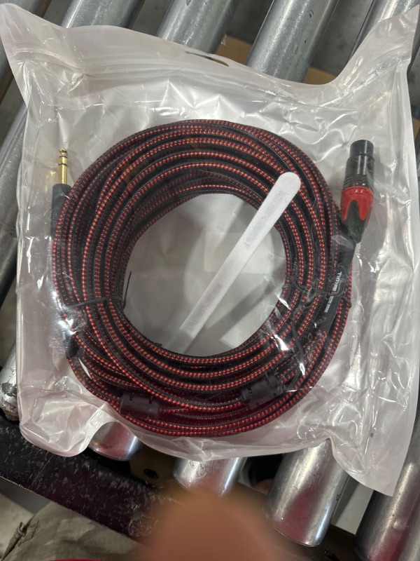 Photo 2 of 1/4" TRS to XLR Female Cable Adapter Balanced, Stereo Quarter Inch TRS to XLR Microphone Cable, Nylon Braided, OFC Shielded, Red Color, for Mic/Speaker/Mixer