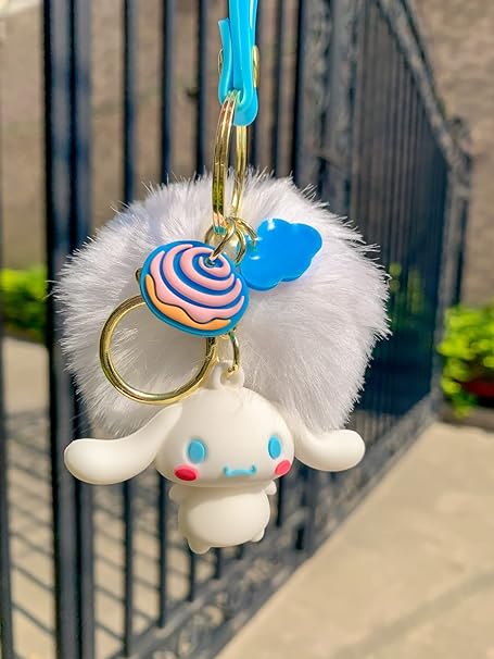 Photo 1 of Cute Pom Pom Keychain Kawaii Key chain for Backpack Decoration Birthday Gift Keychains for Women Girls
