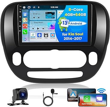 Photo 1 of 2024 New 8 Cores Android 13 Radio for Kia Soul 2014-2017 with 4G+64G, 9 Inch 1280x720 HD Touchscreen with Wireless Carplay Android Auto, GPS Navigation Multimedia Player with DSP 32EQ SWC