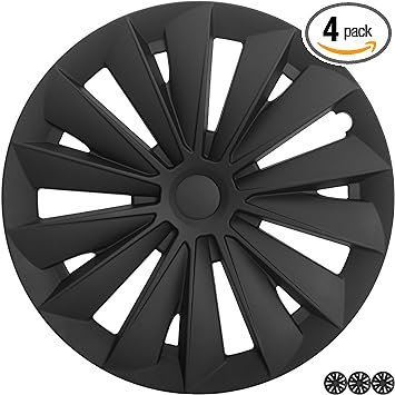 Photo 1 of 2024 Hubcaps Compatible with Tesla Model Y 19 Inch 4 Pcs Wheel Covers Compatible with Tesla Model Y 2024 2023 2022 2021 (Style A - Matte Black)