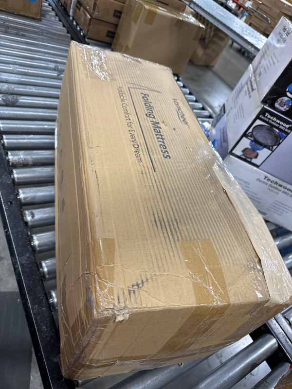 Photo 1 of Vamcheer Tri Folding Mattress Queen Size - 4 Inch Foldable Mattress for Travel/RV/Camping/Guest Room/Yoga, Tri-fold Memory Foam Mattress with Washable Cover, Handle & Non-Slip Bottom, 78"x58"x4" Queen 4 Inch