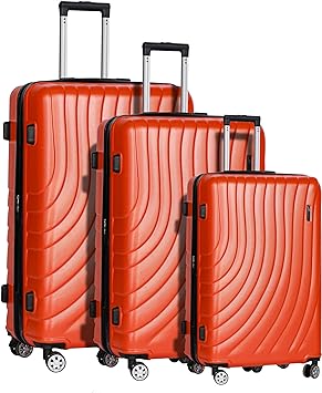 Photo 1 of 3 Piece Luggage Sets Expandable Lightweight Durable Suitcase Sets,Hard Shell Travel Luggage Set with TSA Lock Double Spinner Wheels 20''/26''/30'' (Orange)