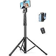 Photo 1 of Phone Tripod, 70" Tripod Stand for Phone & Camera, Phone Tripod Stand with Remote and Phone Holder, Cell Phone Tripod for Recording/Vlogging/Live Streaming, Compatible with iPhone & GoPro
