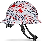 Photo 1 of ACERPAL Full Brim Non-Vented Patriotic Design Gloss Finish OSHA Construction Hard Hat with 6-Point Suspension
