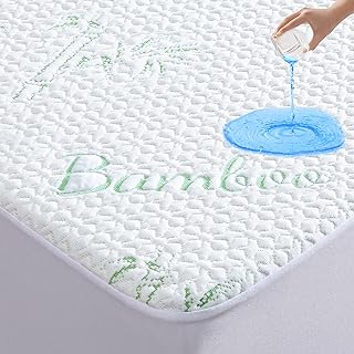 Photo 1 of Full Size Mattress Protector, Breathable Bamboo Viscose Waterproof Full Size Mattress Pad Cover with 6-16 inches Deep Pocket
