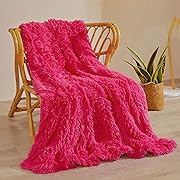 Photo 1 of XeGe Luxury Faux Fur Throw Blanket, Hot Pink Soft 50x60 Fluffy Blanket Throw, Shaggy Plush Decorative Couch Blanket, Cute Furry Bed Throw Fuzzy Office Lap...
