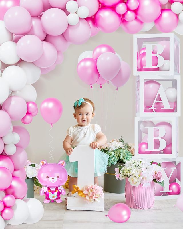 Photo 1 of 153PCS Bear Baby Shower Decorations for Girls Baby Boxes with Letters and Bear Foil Balloons for We Can Bearly Waits Brown Balloon Garland Kit Kid Birthday Party Supplies Baby Girls Shower Decor
