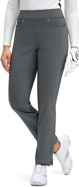 Photo 1 of Women's Golf Pants with 3 Pockets High Waisted Tummy Control Stretch Pull-on Dress Pants Work Casual for Women
