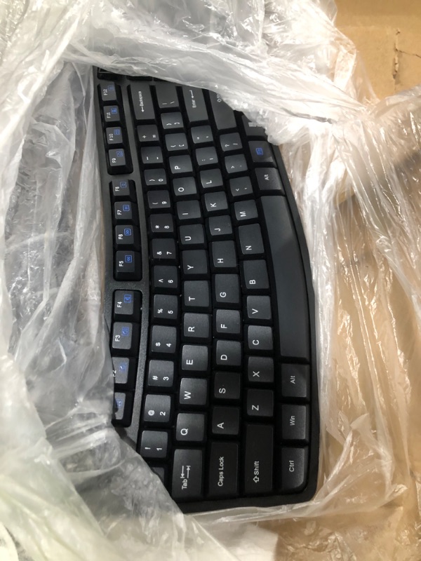 Photo 2 of Amazon Basics Ergonomic Wireless Keyboard Mouse Combo - QWERTY - Black