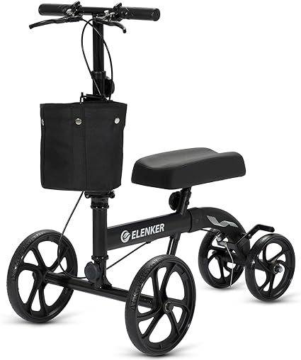 Photo 1 of ELENKER Best Value Knee Walker with 10" Front Wheels Steerable Medical Scooter Crutch Alternative with Dual Braking System Black