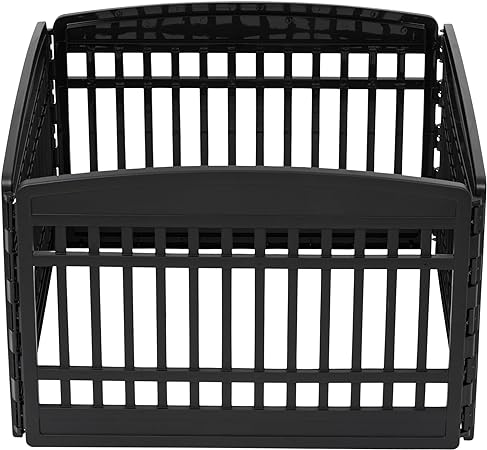 Photo 1 of IRIS USA 24" Exercise 4-Panel Pet Playpen, Dog Playpen For Puppy Small Dogs Keep Pets Secure Easy Assemble Easy Storing Customizable Non-Skid Rubber Feet, Black
