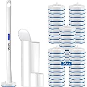 Photo 1 of Toilet Brush, Toilet Bowl Cleaner Brush with 50PCS Toilet Brush Refills, Toilet Cleaner Refill Pads, Disposable Toilet Bowl Brush and Storage Caddy for Bathroom Cleanin