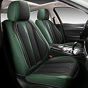 Photo 1 of Full Coverage Faux Leather Front Car Seat Covers Fit for Cars Trucks Sedans SUVs with Waterproof Leatherette in Auto Interior Accessories (Front Pair Green)
