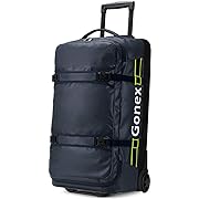 Photo 1 of Gonex Rolling Duffle Bag with Wheels, 70L Water Repellent Wheeled Travel Duffel Luggage with Rollers 25 inch, Navy
