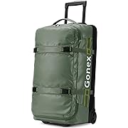 Photo 1 of Gonex Rolling Duffle Bag with Wheels, 70L Water Repellent Wheeled Travel Duffel Luggage with Rollers 25 inch, Olive Green
