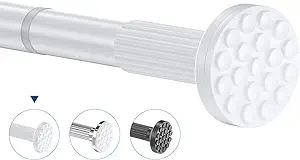 Photo 1 of Tension Curtain Rod by FRDECON, 46-88 Inch, Adjustable Spring Shower Tension Curtain Rod for Windows or Shower, Closet Rod, Easy to Install, No Drilling, No Rust, for Bathroom, White