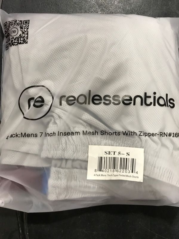 Photo 2 of Real Essentials 4 Pack: Men's 7" Athletic Running Quick Dry Mesh Shorts with Zipper Pockets (Available in Big & Tall) Standard Small Set 5