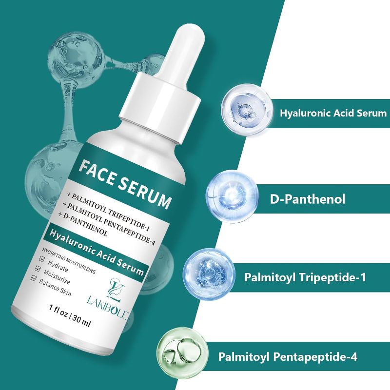 Photo 1 of 1 Pack Hyaluronic Acid Serum with Advanced Peptide Complex for Optimal Hydration & Skin Balance (1fl.oz/30ml Each)